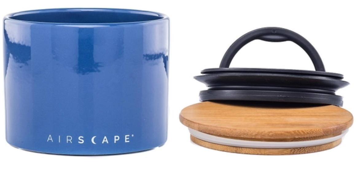 Airscape Ceramic Coffee Canister 4H" (Cobalt Blue)