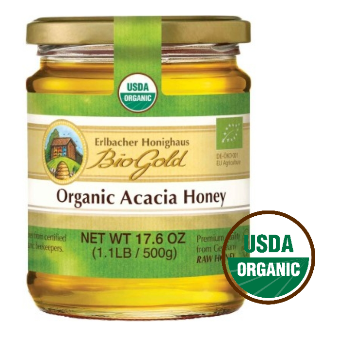 Bio Gold Organic Raw Honey 17.6oz (Acacia)