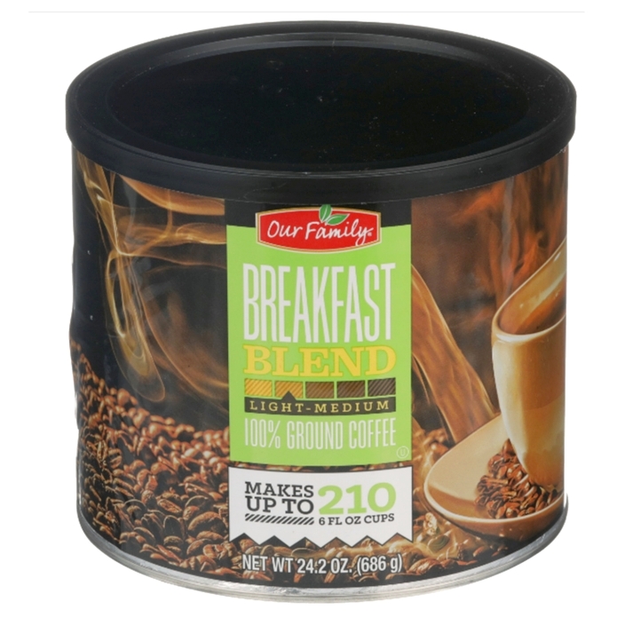 Breakfast Blend Ground Coffee Tin 29.2oz (Light-Medium Roast)