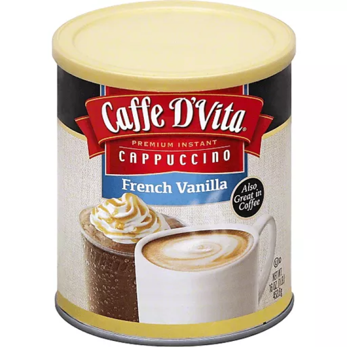 Caffe D Vita Cappuccino Premium Instant French Vanilla 16oz