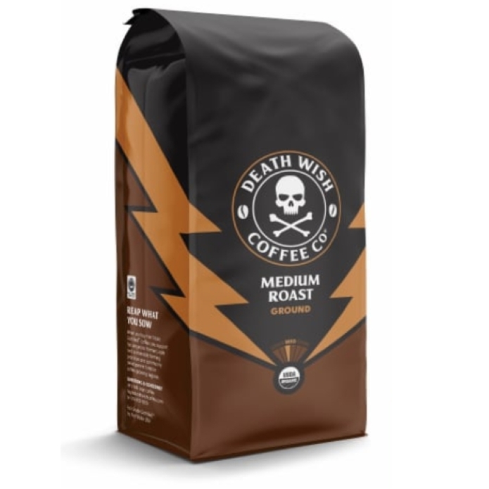Death Wish Organic Ground Coffee 16oz (Medium Roast)