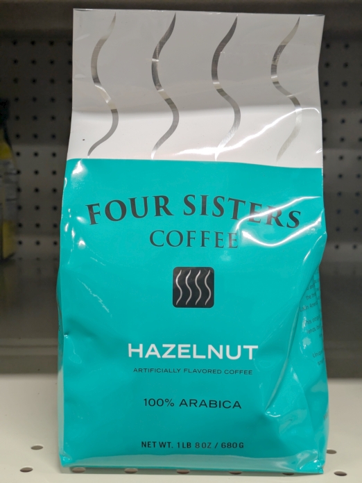 Four Sisters  HAZELNUT Flavored Ground Coffee Premium Blend 1.8lbs (Medium Roast)