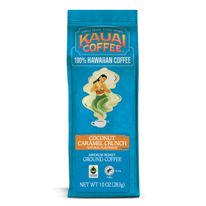 Kauai Coconut Caramel Crunch Ground Coffee 10oz (Medium Roast)