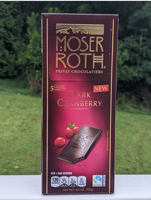 Moser Roth Dark CRANBERRY Chocolate Bar 4.4oz (Dark Chocolate)