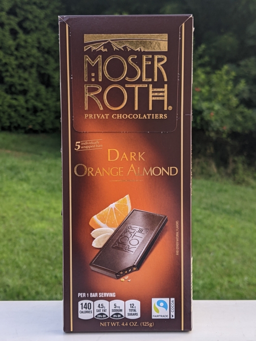 Moser Orange Almond Chocolate Bar 4.4oz (Dark Chocolate)