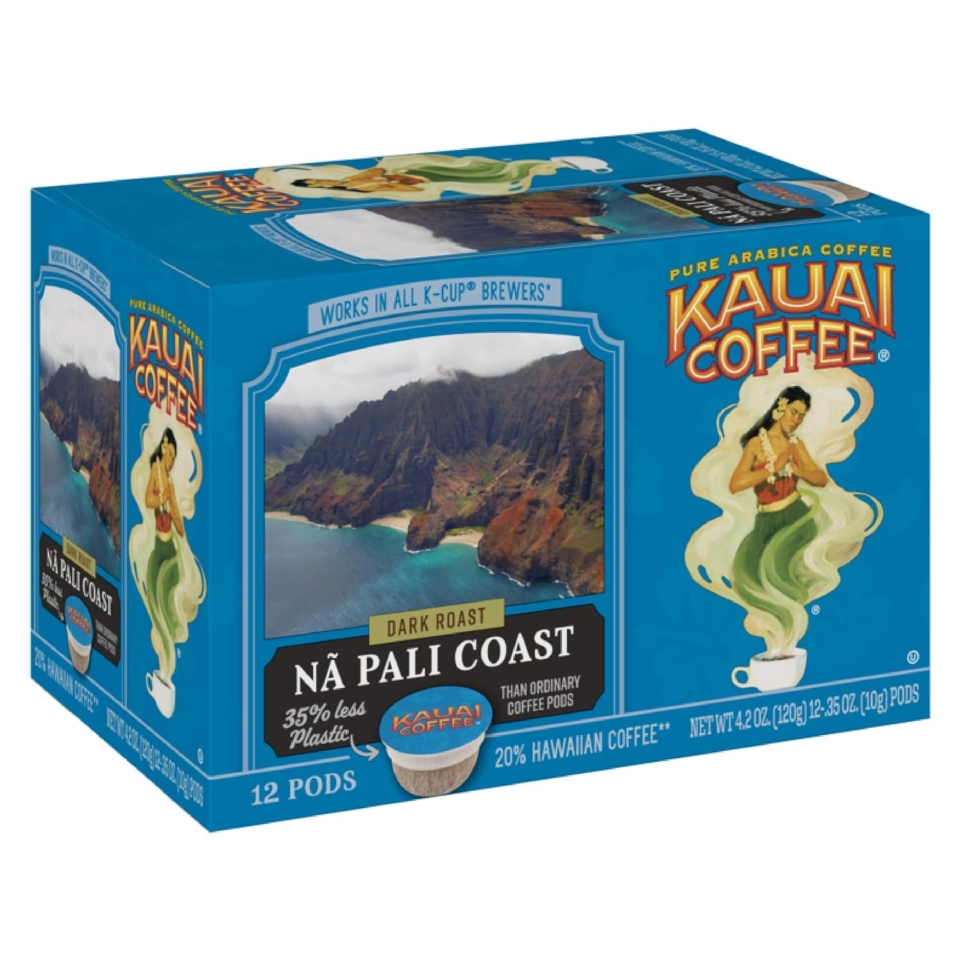 Kauai Coffee Na Pali Coast Coffee Pods Kcups 12ct (Dark Roast)
