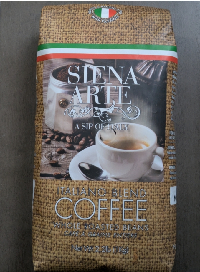 Siena Arte ITALIANO Blend Whole Bean Coffee 2.2Lbs (Medium Roast)