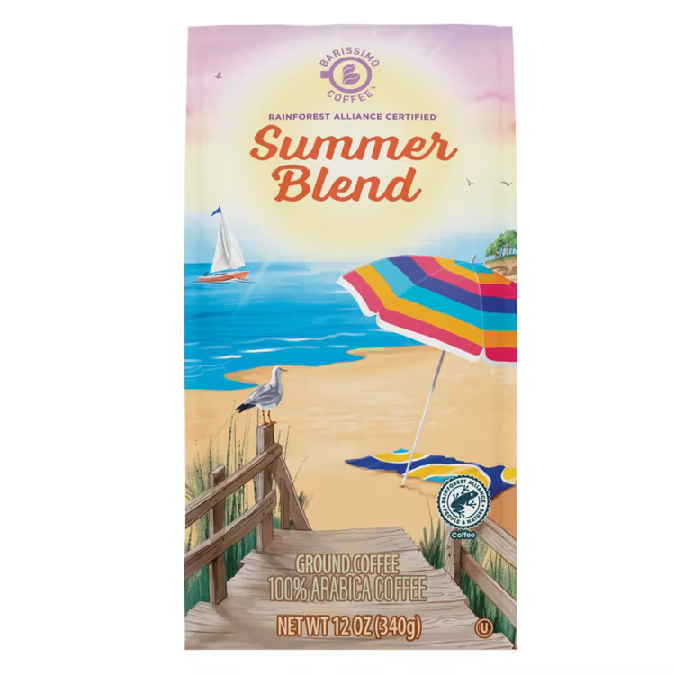 Barissimo Summer Blend Flavored Ground Coffee Bag 12oz (Medium Roast)